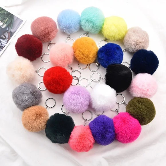 Accessories - Fluffy Pom Pom keychain (4pc for $10)